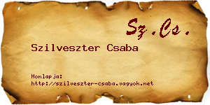 Szilveszter Csaba névjegykártya