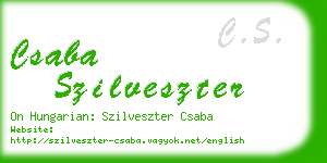 csaba szilveszter business card